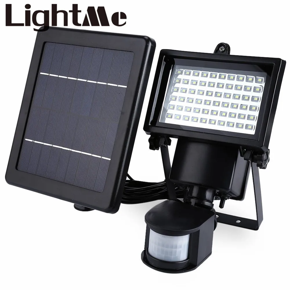 

New Arrival Natural White Outdoor Light SL - 60 LED Super Bright Waterproof Solar Powered PIR Motion Detector Door Wall Lamp