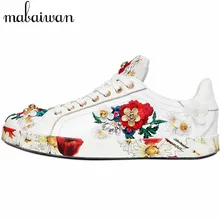 Embroidery Women Casual White Flat Shoes Fashion Genuine Leather Platform Creppers Flats Espadrilles Zapatillas Deportivas