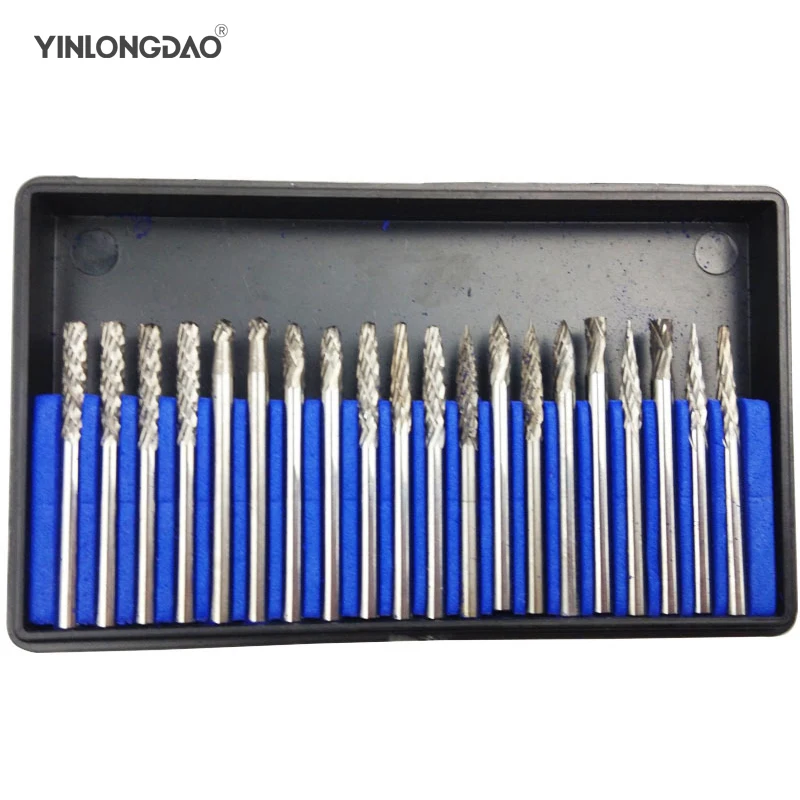 

Full double lines Carbide Rotary Burrs Tungsten Alloy Steel Grinding Head 6mm Shank Diameter Rotary File 20 Pcs Abrasive Tools