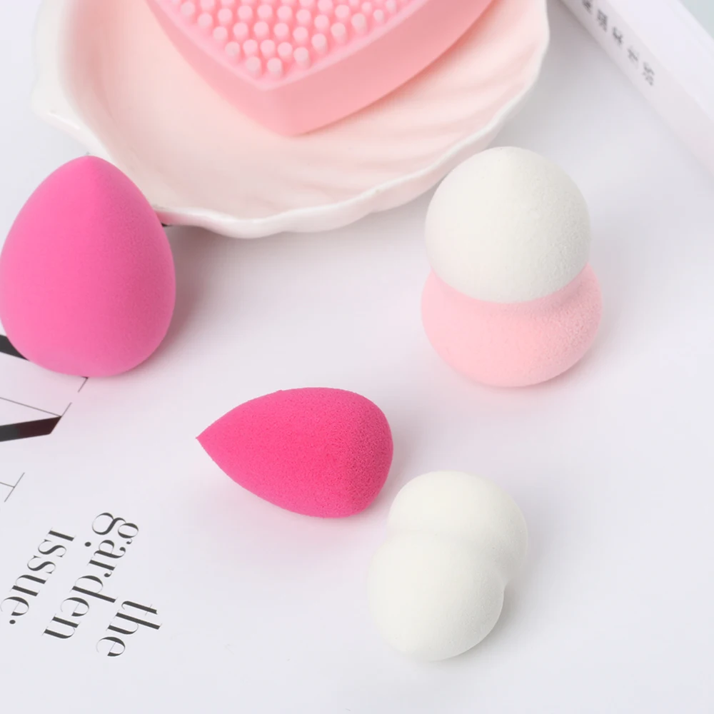 

Random color 4 Pcs Professional Gourd Shape+Waterdrop Shape Beauty Puff Liquid Cream Smooth Cosmetic Puff Makeup Sponge