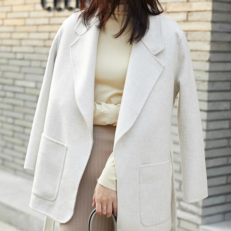 Tcyeek женская одежда сторонняя натуральная шерстяная куртка зимнее желтое шерстяное пальто женское корейское осеннее весеннее пальто LWL1397