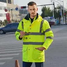 Зимняя теплая куртка 7 в 1, отражающие ленты, светоотражающая куртка-парка