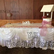 Дизайн льда шелковая настольная Юбка со светодиодной подсветкой для свадебного мероприятия скатерть декоративная-белый цвет