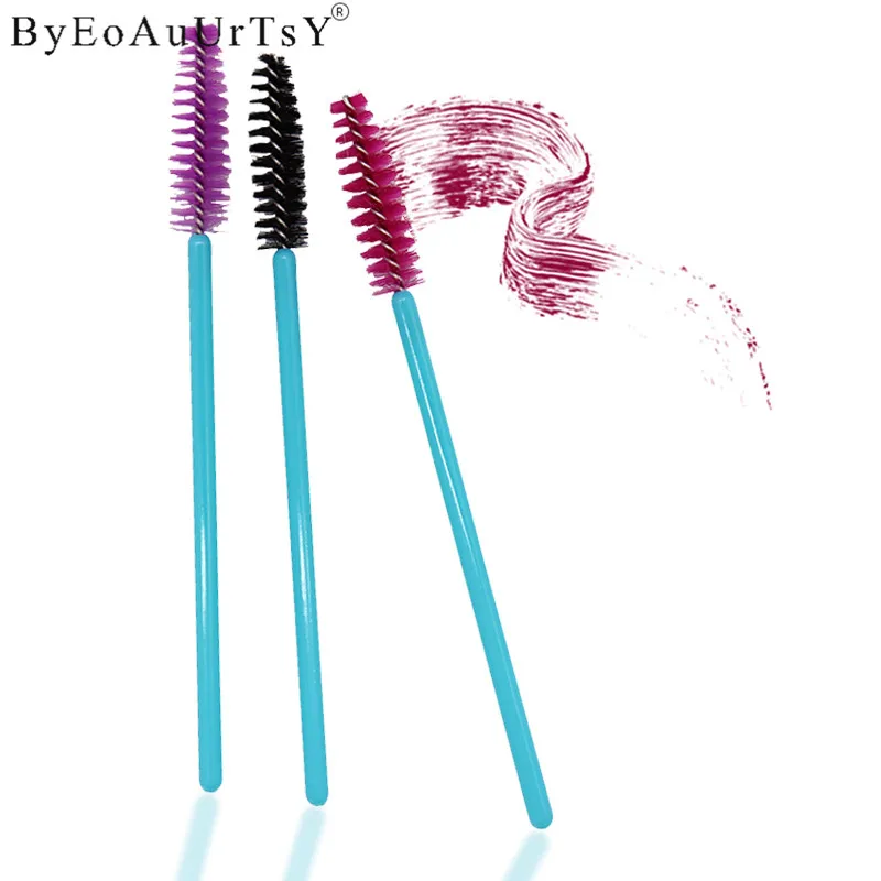 

100pcs Blue Holder Eyelash Extension comb Brush Mascara Wands Eyebrow Cosmetic Make up Brush pink Eye lash brow Maquigem Brosse