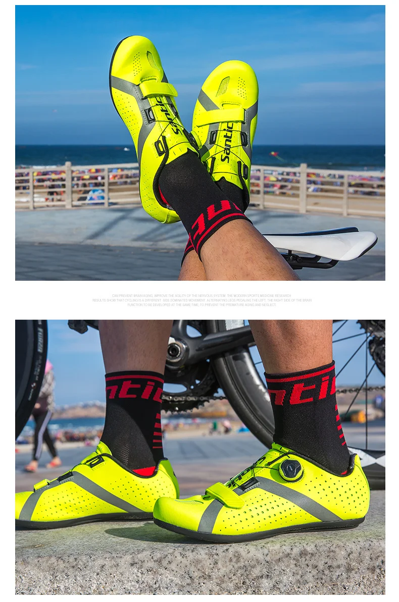 Santic Cycling Shoes Men Women MTB Mountain Road Bike Shoes Rubber Anti-slip Unlocked Bicycle Shoes Zapatillas Ciclismo