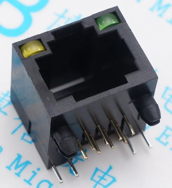 

10PCS/Lot all plastic with lamp network interface RJ45 socket female 8P8C cable socket