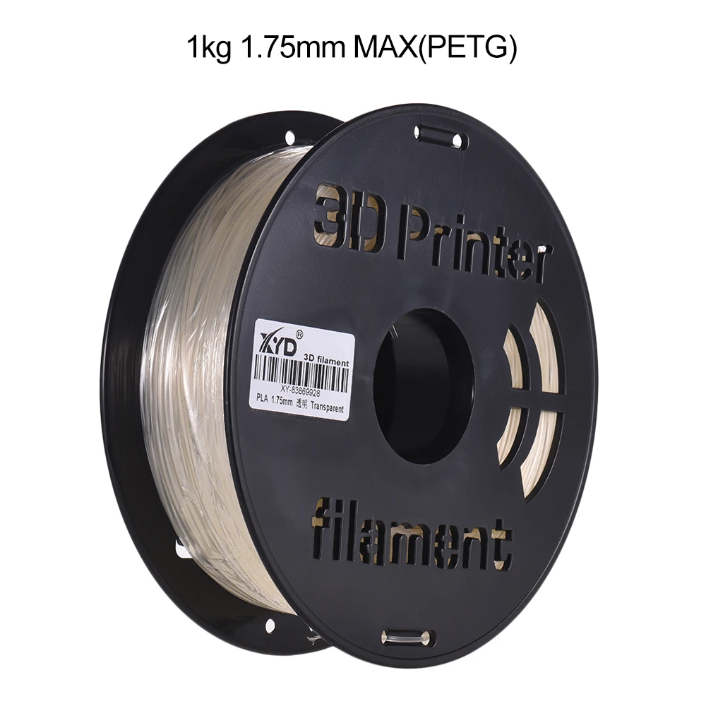 

1KG/ Spool MAX PETG Transparent Filament 1.75mm Diameter High Transparency Printing Material Refills for 3D Printers Drawing Pen