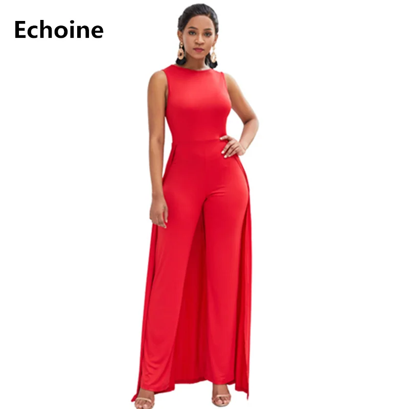 

Women Elegant OL Sleeveless Jumpsuit Skirt Jumpsuit Irregular Bodycon Playsuit Overall Women Summer Rompers Party Club Outfit