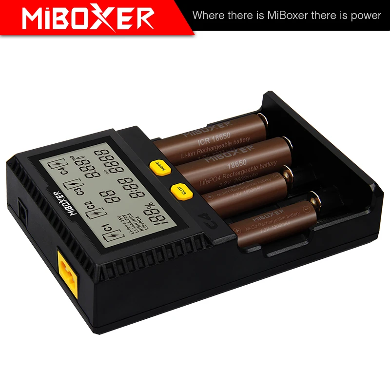 Miboxer C4 1.5A интеллигентая(ый) ЖК-дисплей ladegerat мех 18650 26650 18350 20700 16340 AA AAA Li-Ion Ni-Cd-плеер DC 12 V Смарт ladegerat