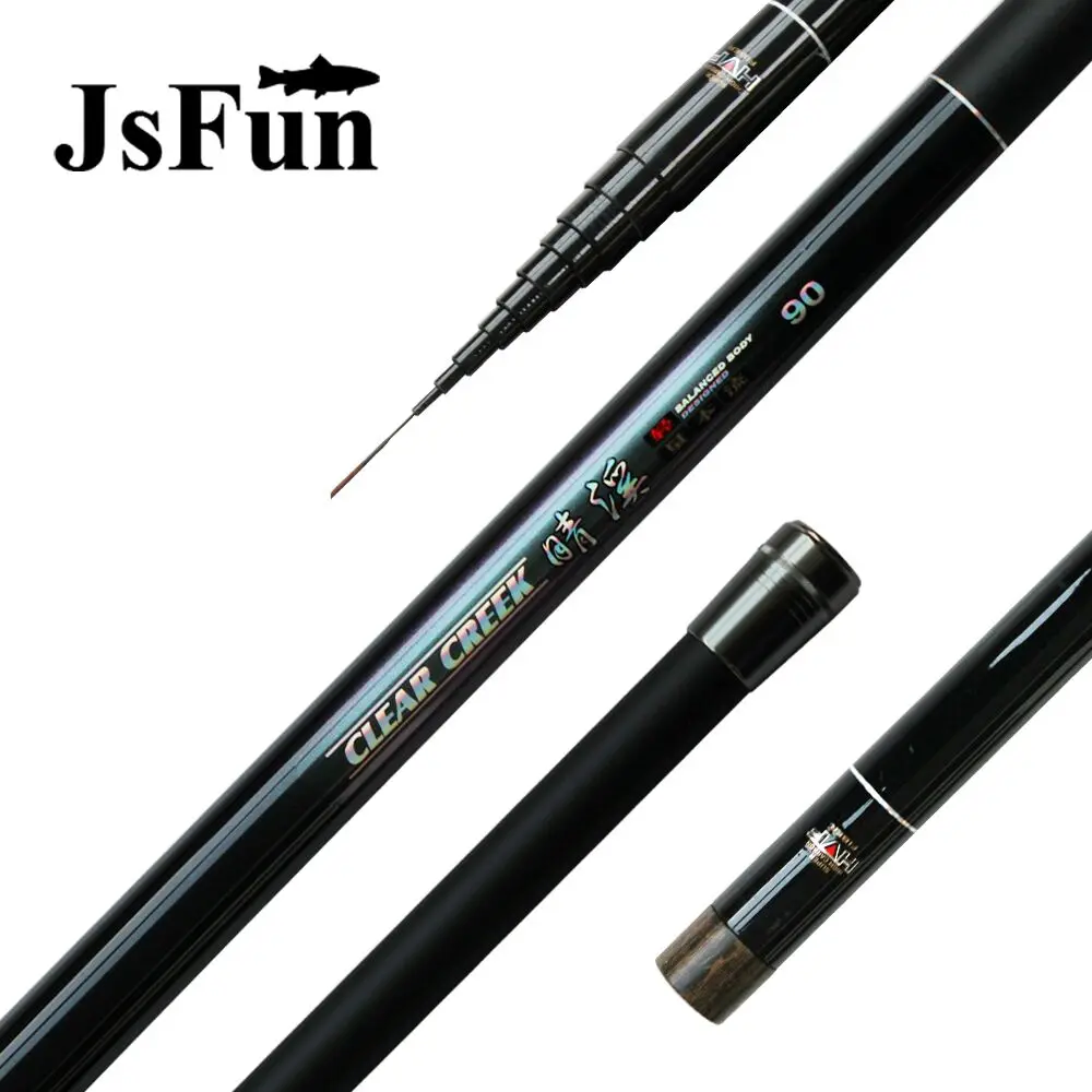 

JSFUN High Carbon Fishing rod 8M 9M 10M 11M 12M Telescope fishing rod Ultralight Carp Fishing Fish pole 1 Spare Tips FG106