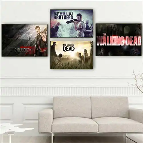 

Custom The walking dead (1) Poster tree art Printing Posters Cloth Fabric Wall Art Pictures For Living Room Decor#18-12-05-143