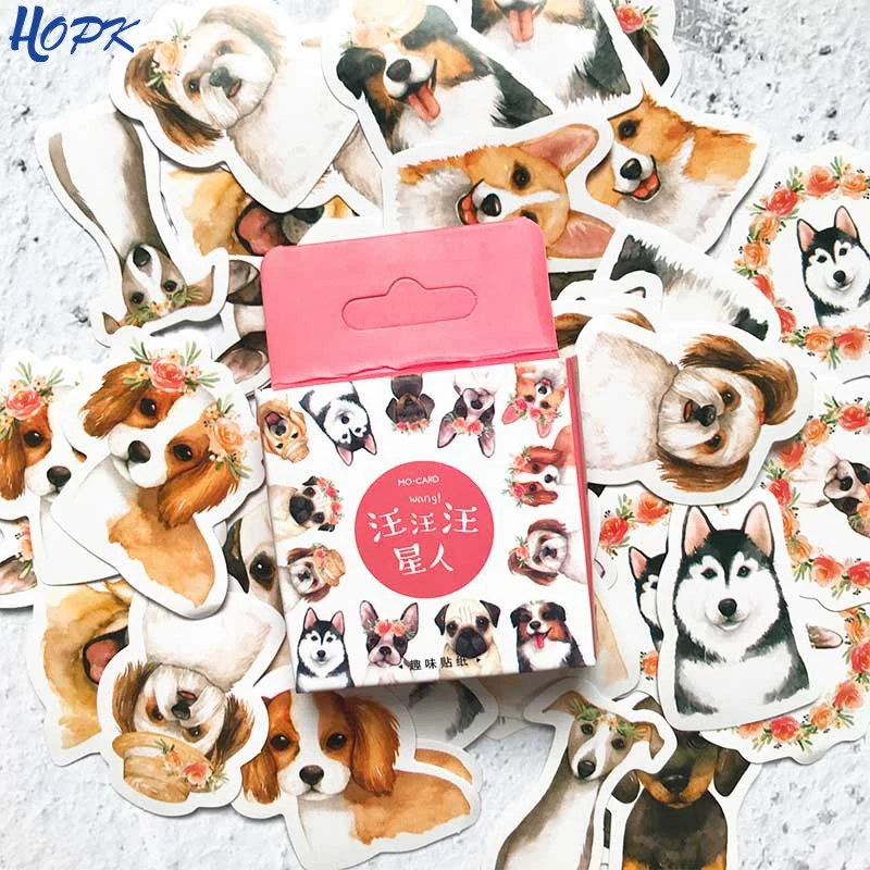 

46Pcs/pack Cute Dog Animal Sticker Diary Stickers For diary Stationery Decoration Scrapbooking Diy Album Journal Stick Label