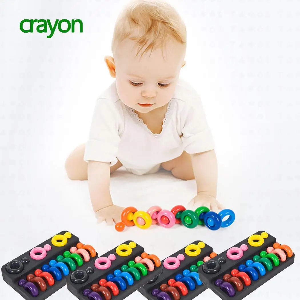 

12 Colors Children Finger Crayons Safe Non-toxic 152g Above years old 3D Colorful Ring Crayons Set