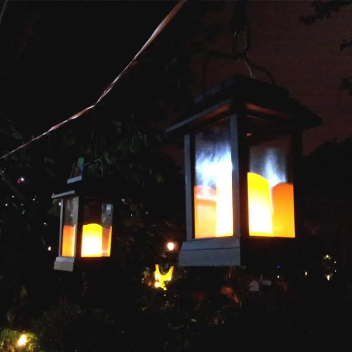 Солнечный водонепроницаемый светодиодный светильник в виде свечи для сада, уличный светильник, подвесной фонарь, лампа ALI88
