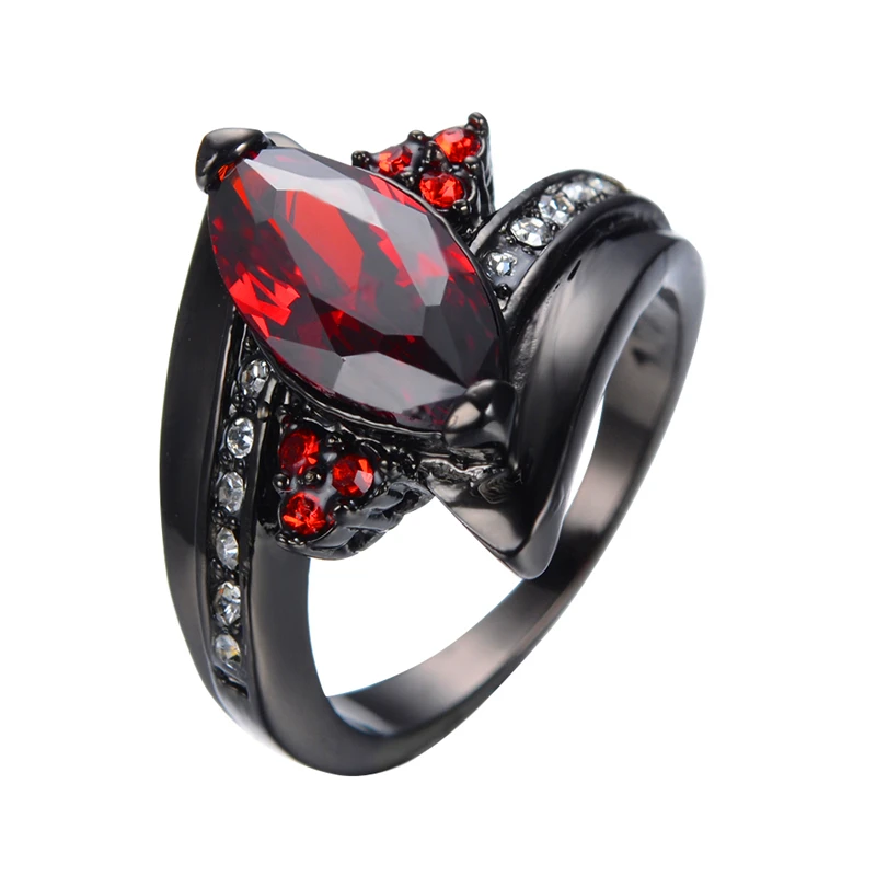 2016 Luxury Marquise Cut Ruby Ring Red Garnet Women Charming Promise Jewelry Black Gold Filled Wedding Rings Bijoux Femme RB0404 - free shipping worldwide Buy 2016 Luxury Marquise Cut Ruby Ring Red Garnet Women Charming Promise Jewelry Black Gold Filled Wedding Rings Bijoux Femme RB0404 at billionbrilliants.com! F