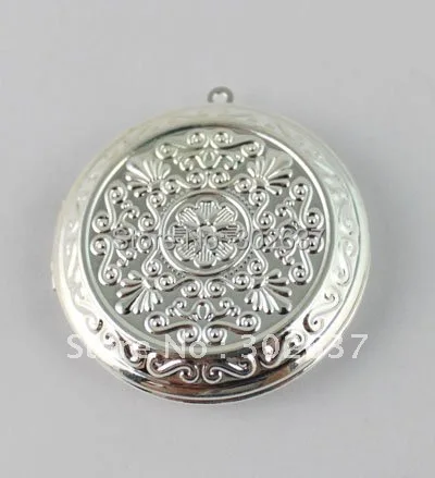 Бесплатная доставка 10 шт Серебряная пластина флейта 44 мм #20397|round locket pendant|locket
