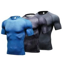 Нам Местные доставки 3 шт. спортивная рубашка Для мужчин быстросохнущая обтяжку Для мужчин спортивной футбольные майки эластичность Для мужчин s Running футболки