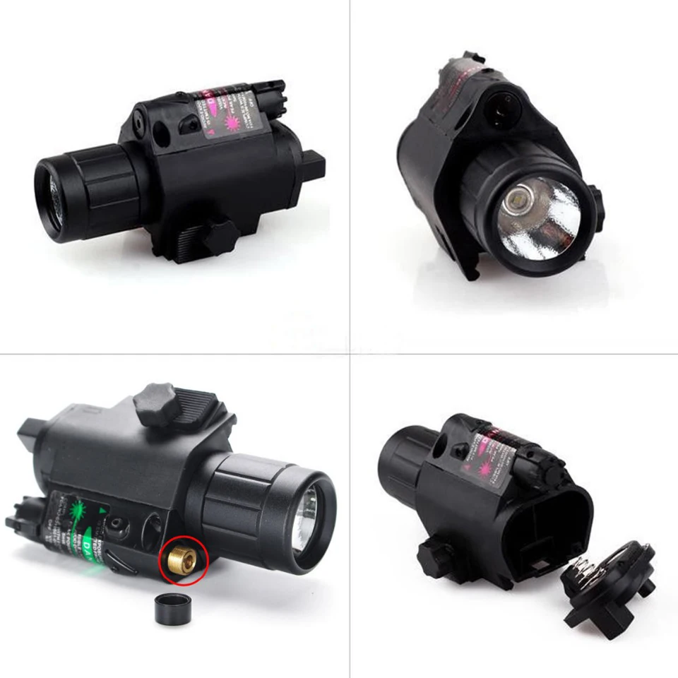 2 in 1 Combo Tactical Pulsed Green Laser Sight with 200LM LED Q5 Flashlight for Hunting Rifle and Pistol Glock 17 19 22-4