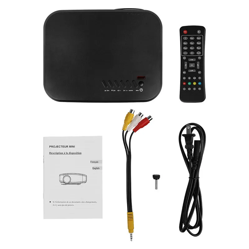 Мини проектор портативный мини светодиодный видео Поддержка 1080P с HDMI USB VGA AV
