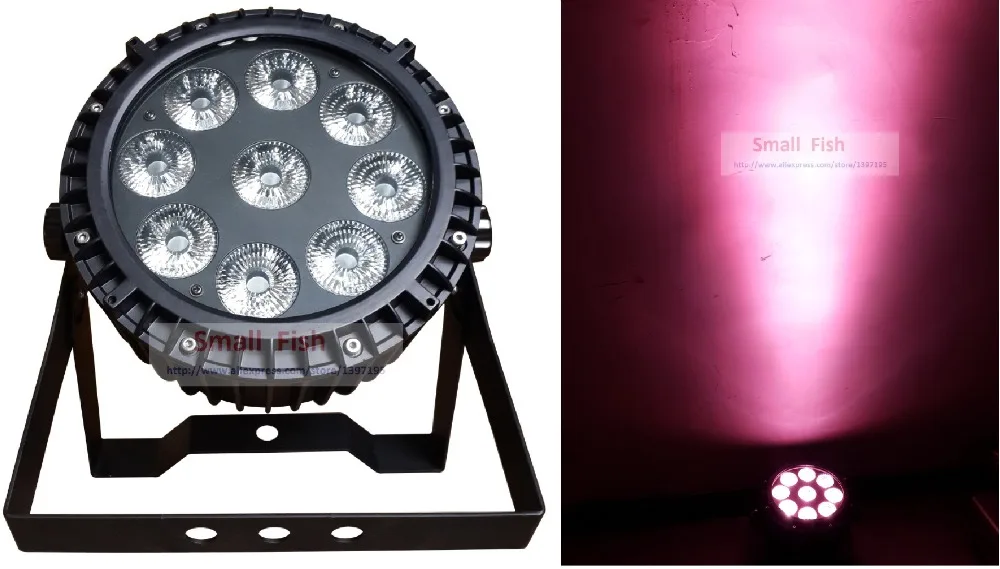 Водонепроницаемый светодиодные par-прожекторы света 9X10W 4in1 светодиодный светильник сценических эффектов со сменой цвета rgbw свет IP65 тонкий может мерцающий лазерное DMX512 DJ диск эффект освещения