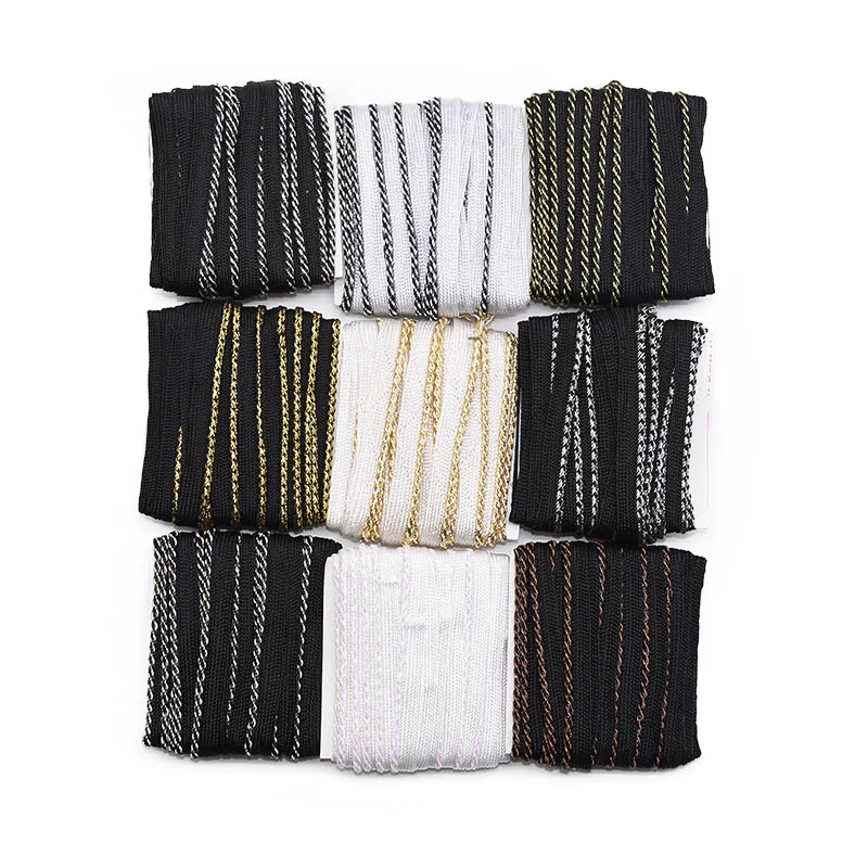 5M Trimming Lace Ribbon Fabric DIY Sewing Accessories Wedding Decoration Craft Gold Silver Weaved Home Supplies | Дом и сад