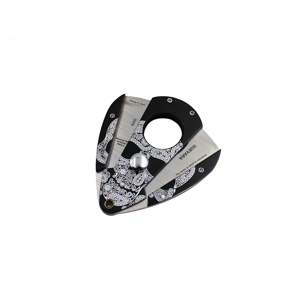 

Guevara Grimace Personality Sharp Stainless Steel Cigar Cutter Double Blades With Gift Box