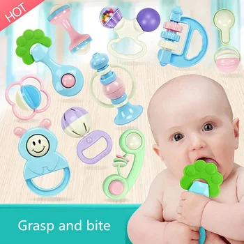 

Cute Baby Toys Newborn Teether Hand Bells Baby Toys 0-12 Months Teething Development Infant Early Educational Baby Rattles Toys