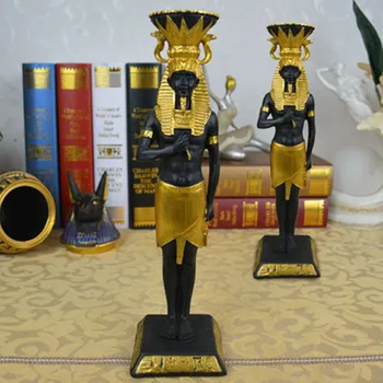 

Egypt Resin Pharaoh Mars Candleholder Resin Craftwork Statue Travel Souvenir Gifts Creative Living Room Ornaments X1798