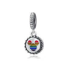 Fits For Pandora Charms Bracelets Mouse Rainbow Dangle Beads 925 Sterling-Silver-Jewelry Free Shipping