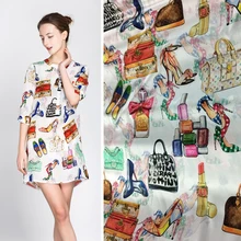 22 мм 110 см шириной 95% шелк тутового и 5% обувь из спандекса посылка Печать стрейч белый шелк атласная ткань для платья рубашка одежда