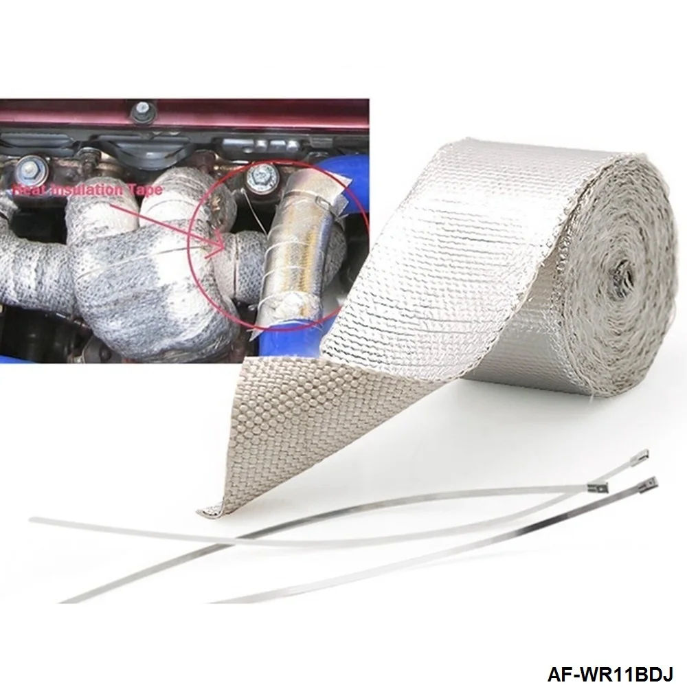 Exhaust Header Turbo Manfold Pipe Aluminum Heat Shield Wrap Tape (With Adhesive Backed Or Not) AF-WR11BDJ