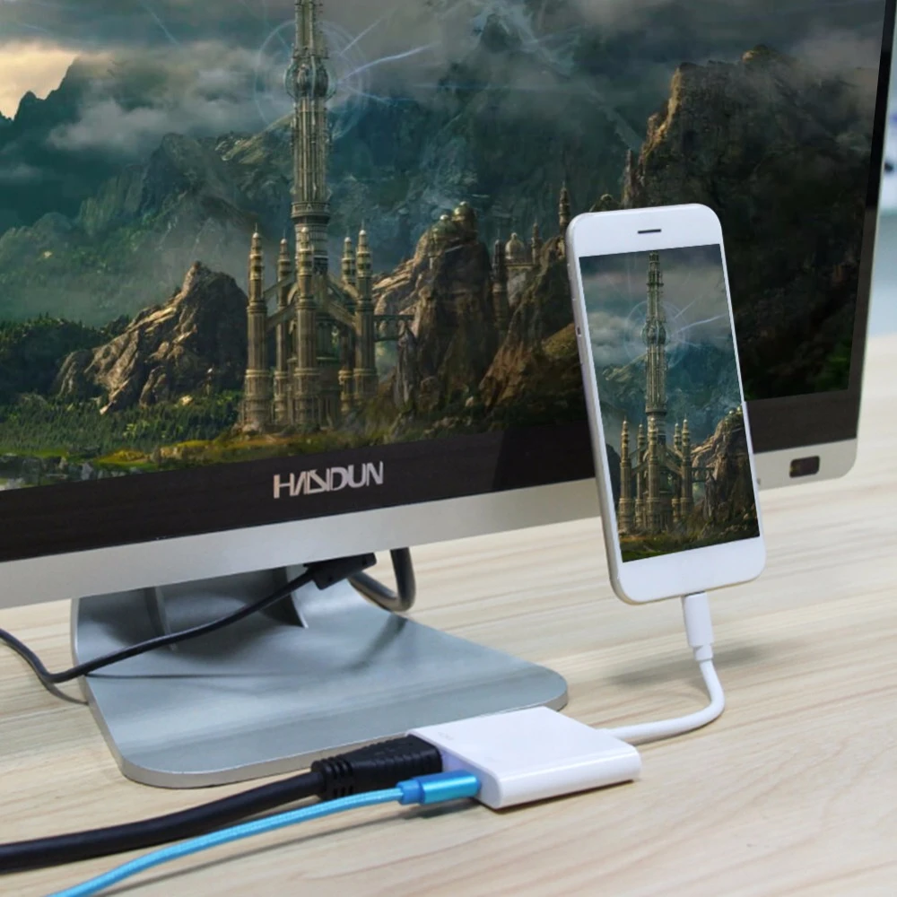 Освещение к HDMI цифровой av-адаптер кабель для iPhone Lightning к HD ТВ аудио видео HD ТВ конвертер для iPhone X 6S для iPad iPod