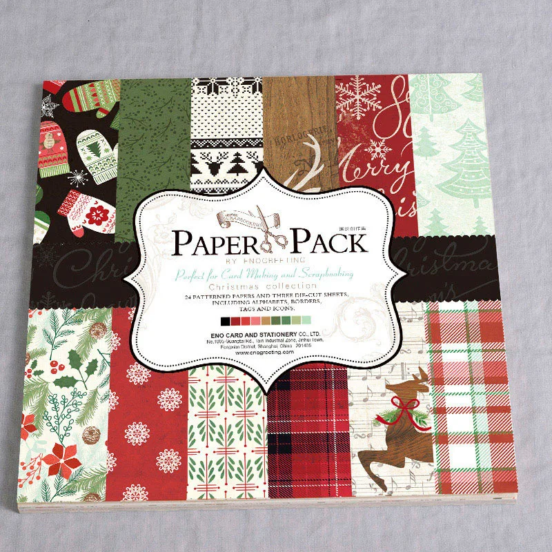 

New 6" Merry Christmas Happy holiday joy background paper pads patterns 27sheets,DIY Craft Scrapbooking Paper Pack