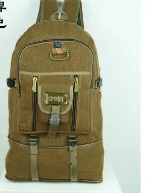 50л большой вместительный холщовый рюкзак для мужчин и женщин, рюкзак для путешествий, сумка для альпинизма - Цвет: Хаки