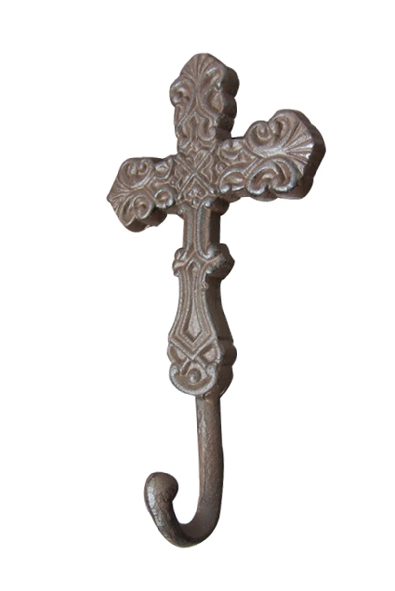 High grade Cast Retro Cross Mediterranean Gardening Hook Wall Mounted