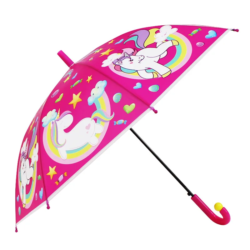 19 дюймов милый Единорог детский зонтик экологический материал прозрачный зонтик Детский зонтик с прямой ручкой