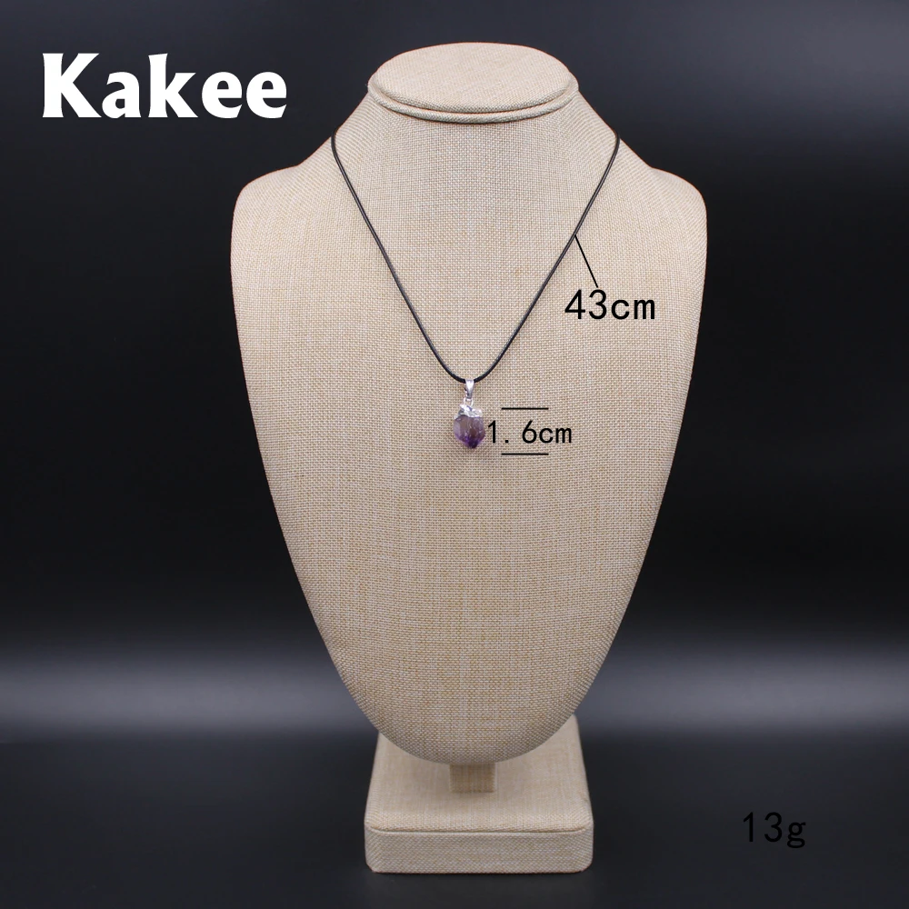 Женские амулеты Kakee ожерелье с натуральным кристаллом аметисты ювелирные
