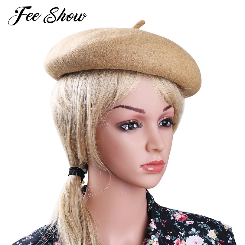 

2018 New Fashion Women Girls Soft Wool Blended Warm Winter Baggy Classic Solid Color Fluffy Casual Beanie Beret Fashion Hat Caps