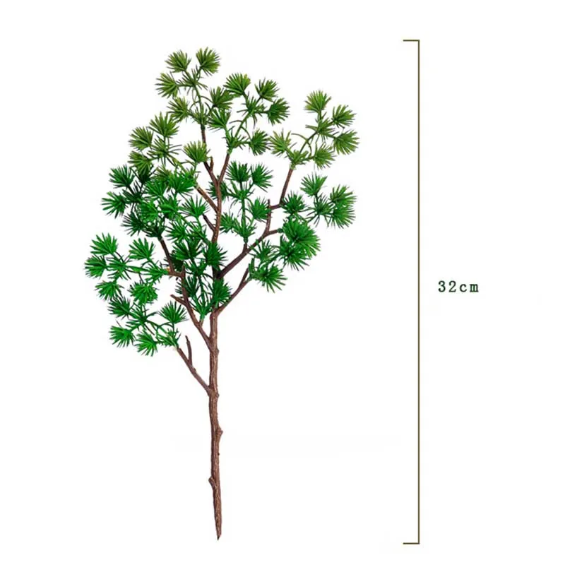 green 1 шт., искусственные растения, искусственные растения, Сосновая ветка, пластиковые зеленые растения для домашнего офиса, украшения своими руками, искусственные цветы - Цвет: green