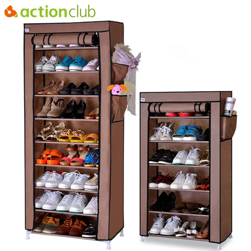 Actionclub سميكة غير المنسوجة الغبار خزانة خذاء DIY الجمعية تخزين دولاب أحذية أداة تنظيم الأحذية رفوف 10 طبقات 7 طبقات