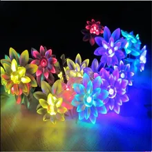 10M 100 LED Lotus Flowers String Fairy lights Christmas Garland Decoration Garland LED Wedding Party Holiday Lighting Home Decor