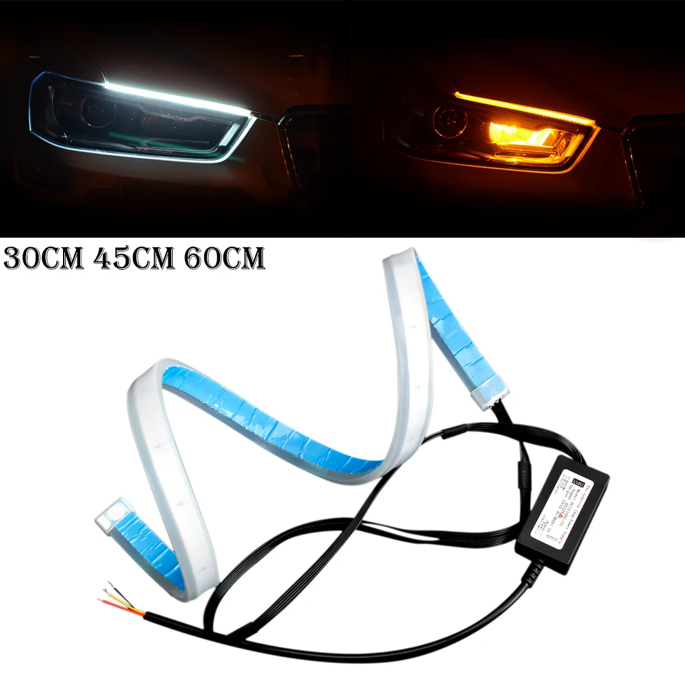 2pcs 30cm 45cm 60cm Flexible DRL Car Daytime Running Lights Angle Eyes