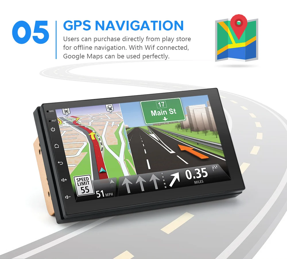 Flash Deal 7 inch 2 Din Android Car Radio GPS Navigation Bluetooth Universal Car Audio Stereo FM USB Touch Screen Car Multimedia MP5 4