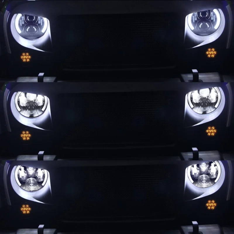 2Pcs 7 inch Round HiLo Beam LED Headlights With DRL Halo Angel Eye For Jeep Wrangler JK 2007-2016 (6)