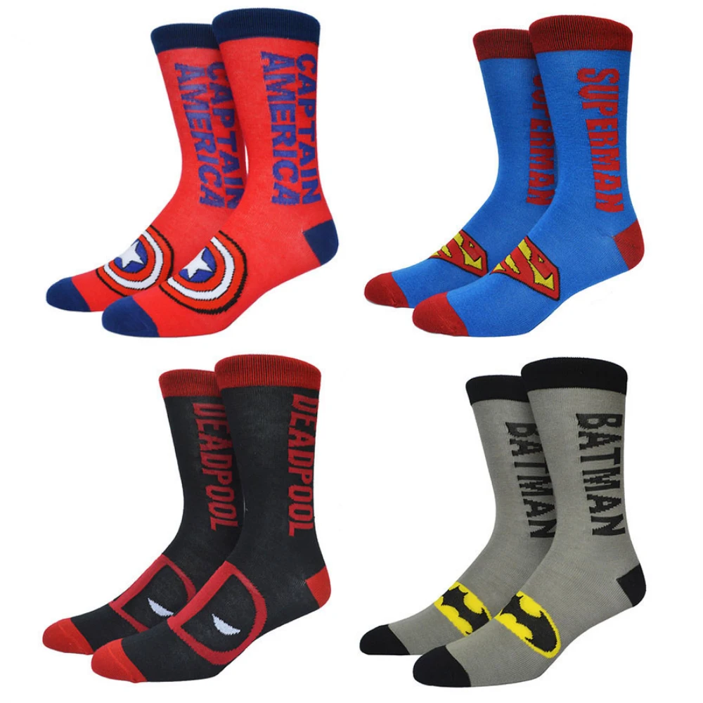 Superhero Cotton Men's socks Deadpool Batman Superman Punisher Street