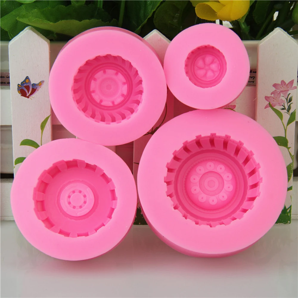 

DIY Tires Shape Sugarcraft Cake Silicone Mold 4 Styles Fondant Baking Tools Chocolate Cookies Mould Cake Decorating Tools