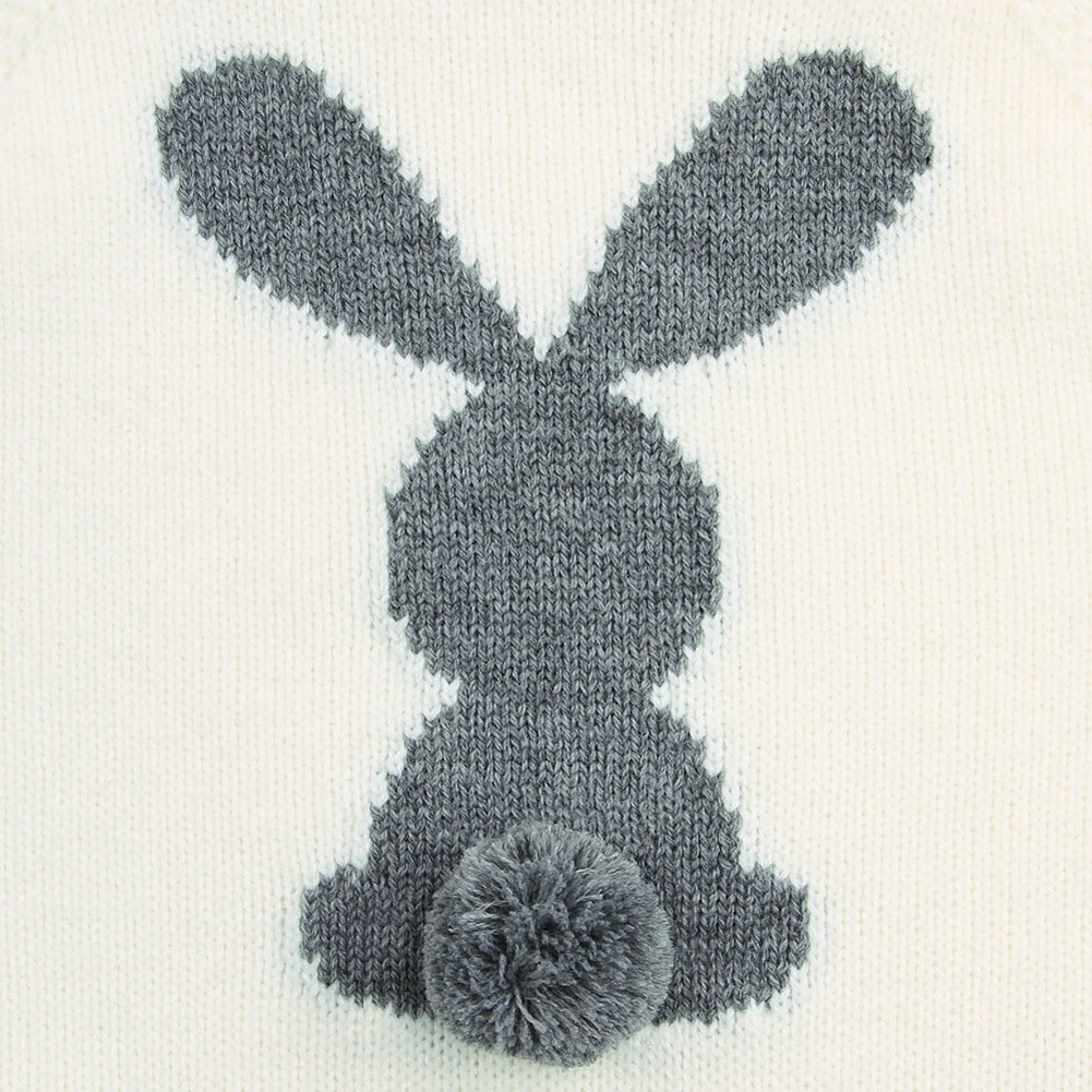 Cute Newborn Baby Boy Girls Bunny Knitting Wool Pom Pom Romper Jumpsuit Outfits Set Sleeveless baby boy girls clothes
