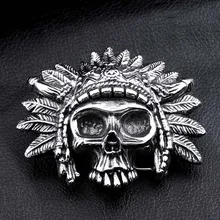 Envío de la gota y soldado de acero WholesaleStainless Acero punk cráneo hebilla de cinturón de hombres de la moda accesorios de la joyería
