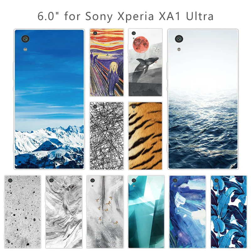 Силиконовые чехлы для Sony Xperia XA1 ультра 6 0 дюймов роскошный мягкий ТПУ пейзаж