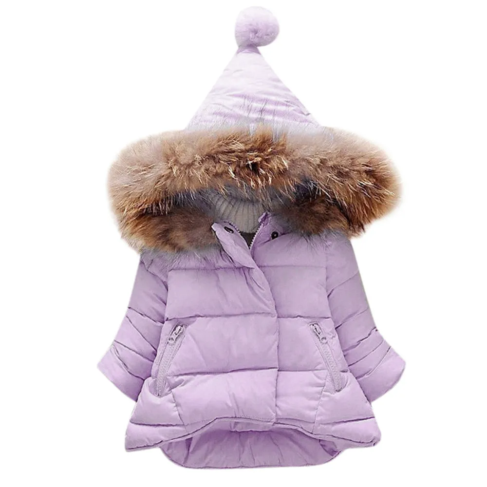 Зимняя одежда для маленьких девочек модный однотонный теплый зимний комбинезон на молнии с капюшоном для новорожденных, зимнее пальто для маленьких девочек зимняя одежда для детей